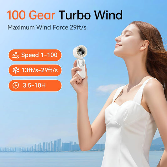 Virell™️ 7 Blade 3,000mAh Portable Cooling Turbo Fan With Digital Display