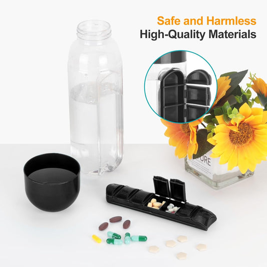 Virellβ’οΈ Water Bottle With 7 Pill Box Organizer
