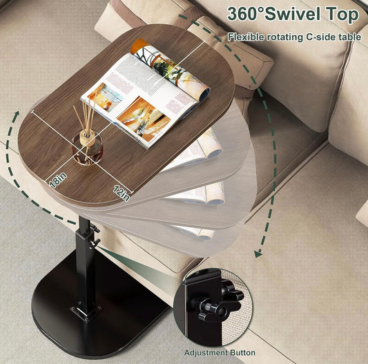 Virell™️ Adjustable Height & Rotatable Side Table