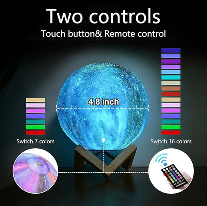 Virell™️ 3D Moonlight Night Lamp With Remote