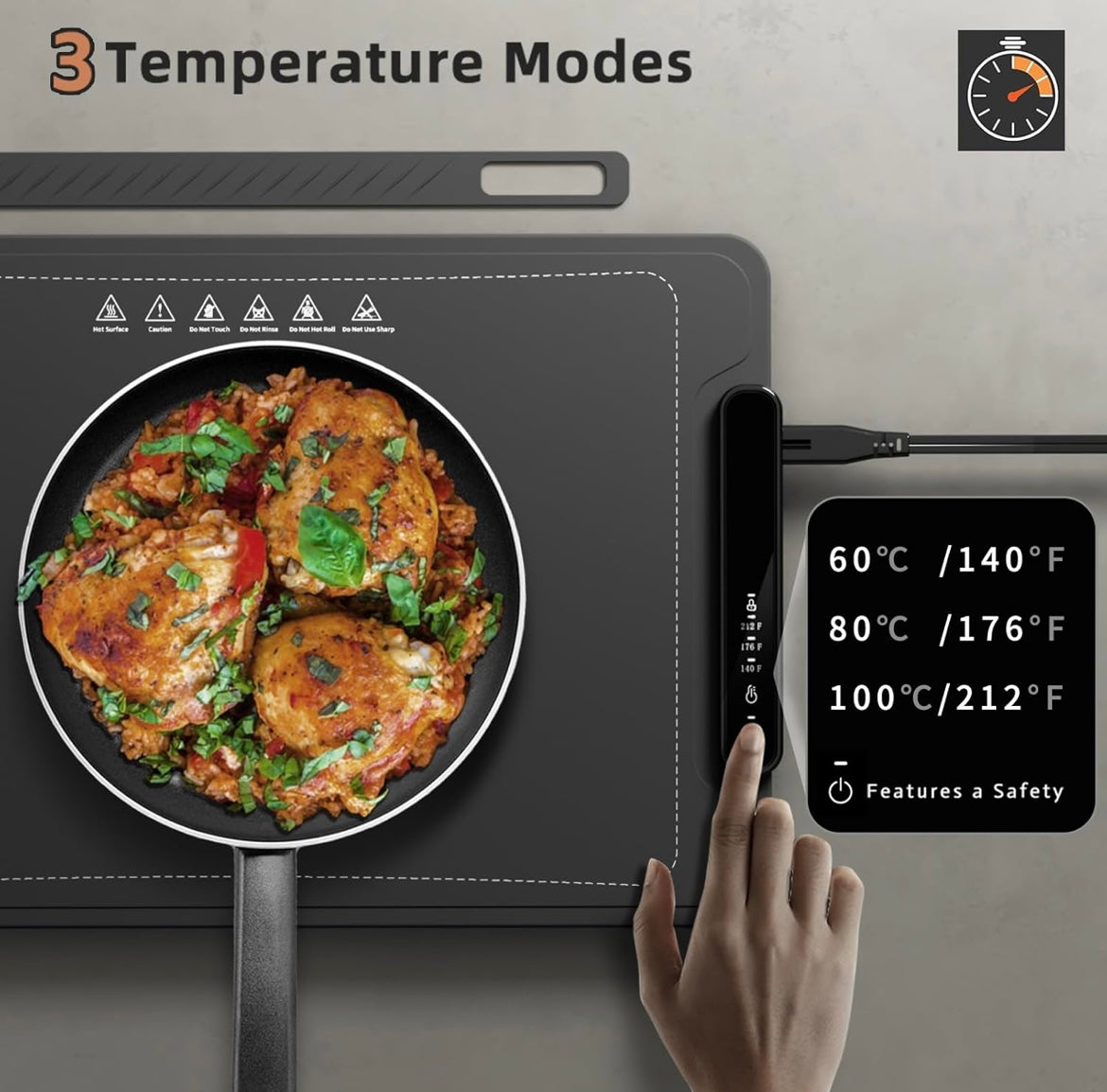 Virell™️ Electric Silicone Food Heating Tray Mat
