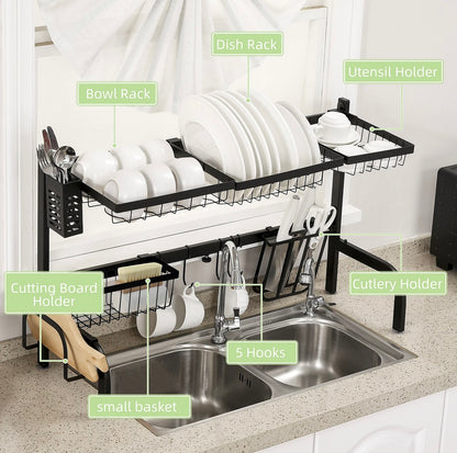 Virell™️ Adjustable Kitchen Over-Sink Dish Draining Rack