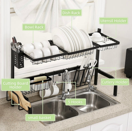 Virell™️ Adjustable Kitchen Over-Sink Dish Draining Rack