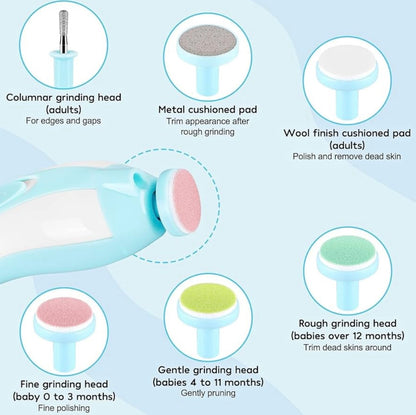 Virell™️ Electric Baby Nail Trimmer With 6 Replaceable Heads (Safe To Use)