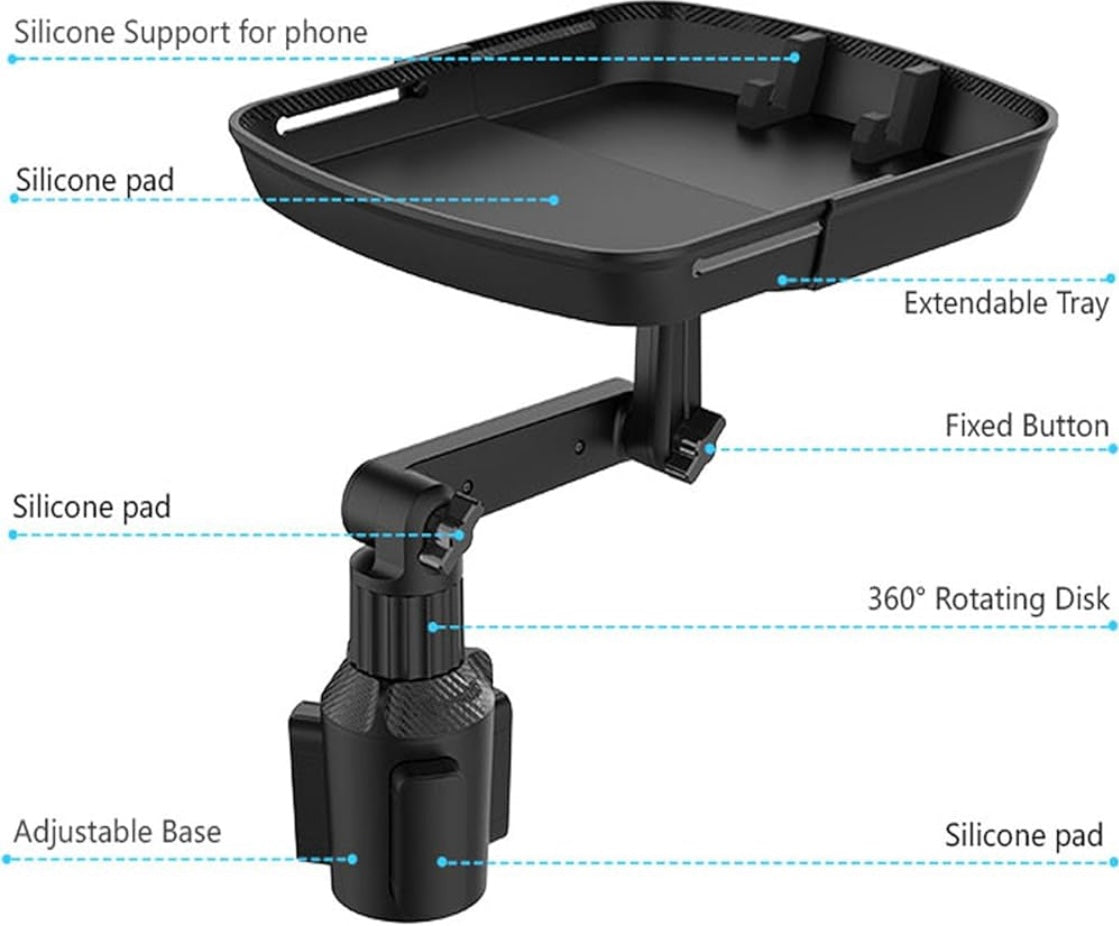Virell™️ Rotatable Car Phone Holder & Food Tray Stand