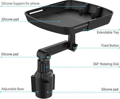 Virell™️ Rotatable Car Phone Holder & Food Tray Stand