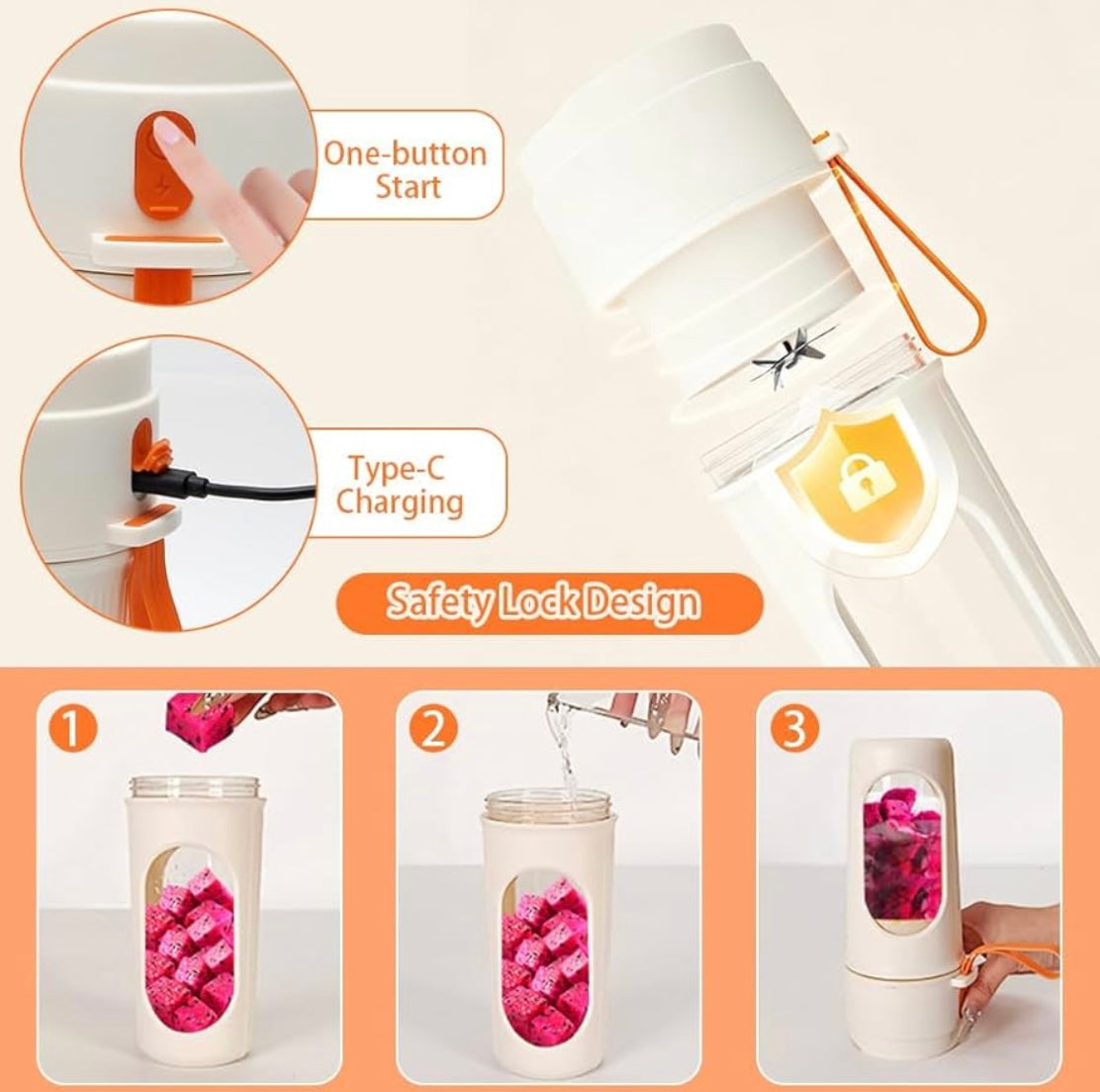 Virell™️ Powerful 12 Blade Portable Travel Electric Juicer
