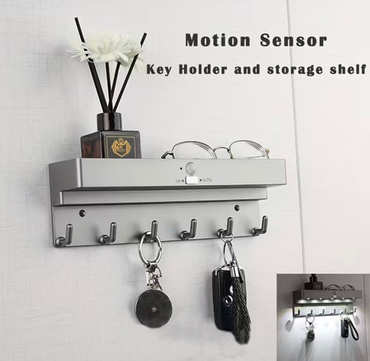 Virell™️ Wall Mount Shelf Holder With Motion Sensor LED Light