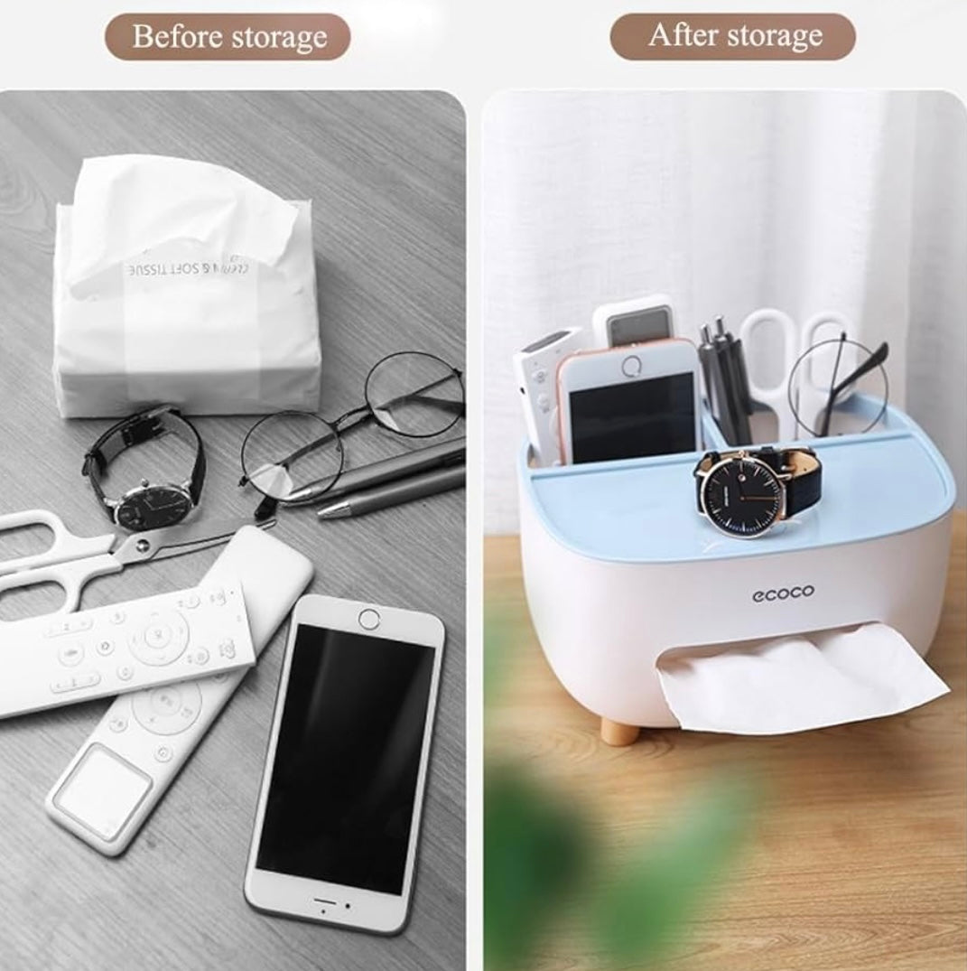 Virell™️ 3 in 1 Tissue Box Holder & Storage With Phone Holder