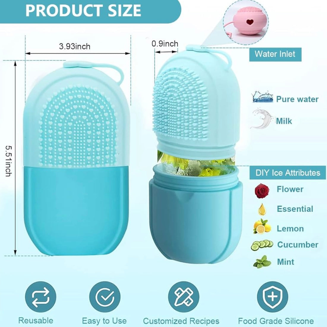 Virell™️ Ice Facial Mold Roller With Cleansing Brush