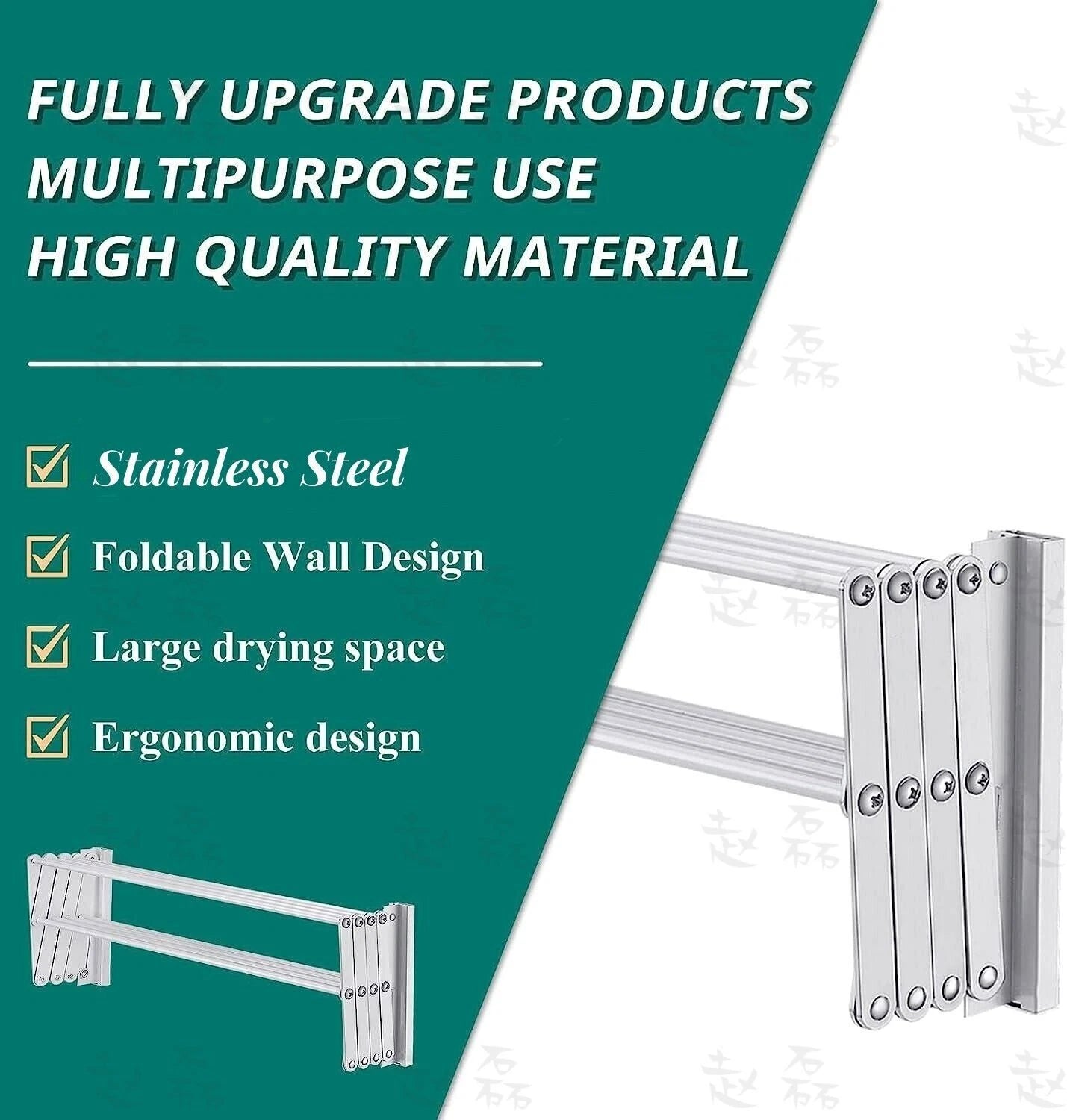 Virell™️ Premium Stainless Steel Retractable Clothes Drying Rack (125CM X 115CM)