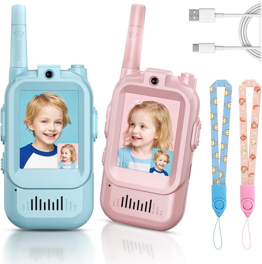 Virell™️ Kids 2 Pieces Walkie Talkie Set With Camera & Screen Video