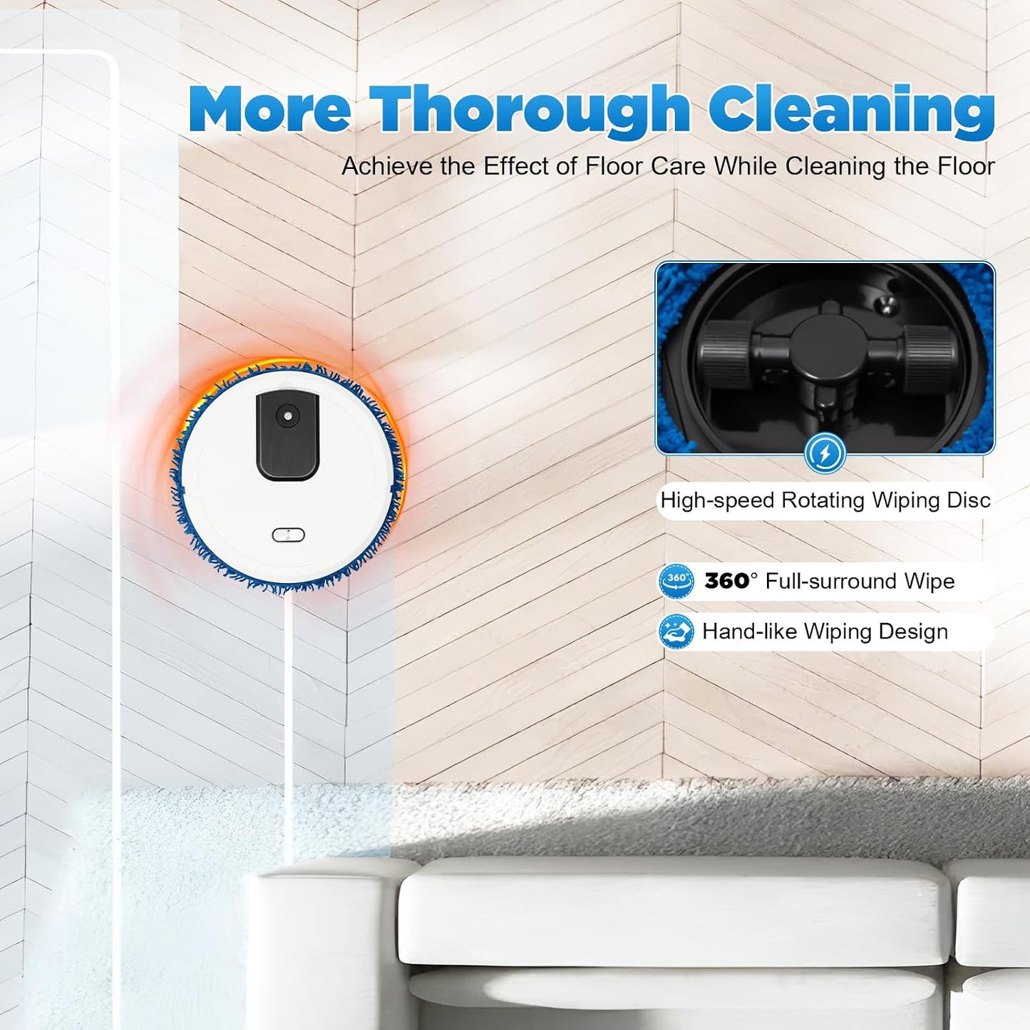 Virell™️ Smart Automatic Wet & Dry Mopping Robot Cleaner With Microfiber Towel