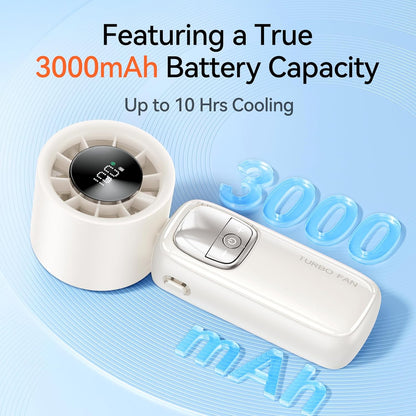 Virell™️ 7 Blade 3,000mAh Portable Cooling Turbo Fan With Digital Display