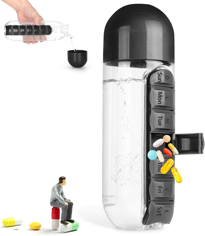 Virell™️ Water Bottle With 7 Pill Box Organizer