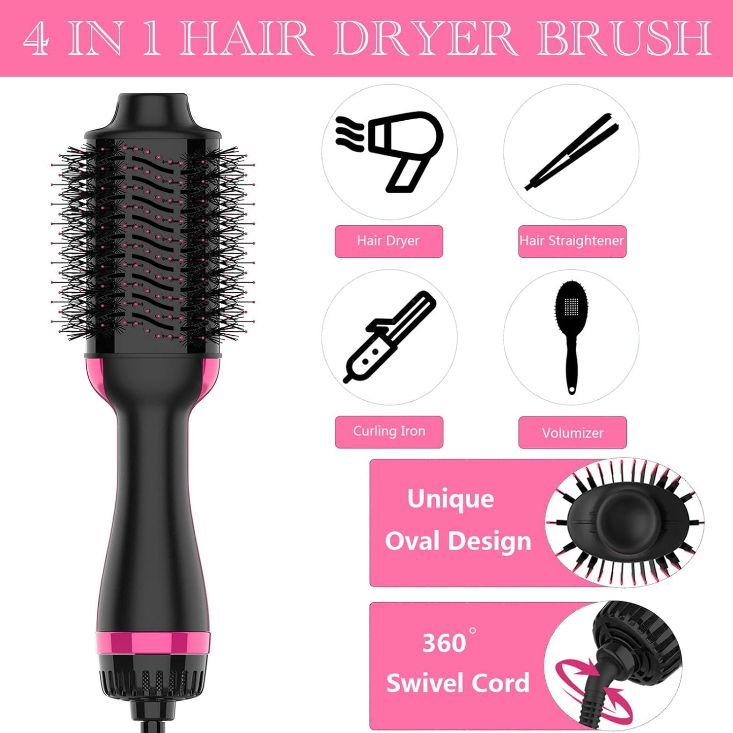 Virell™️ One Step Brand 4 in 1 Hair Dryer & Curler & Straightener & Volume Machine