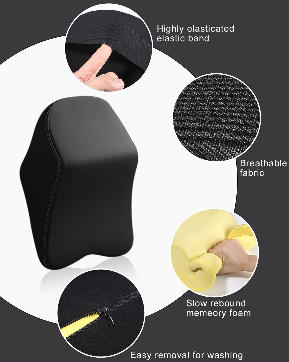 Virell™️ Memory Foam Car Neck & Back Cushion Rest Pillow (Big Size)