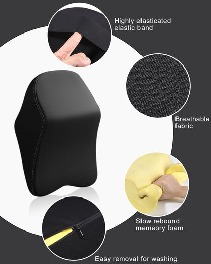 Virell™️ Memory Foam Car Neck & Back Cushion Rest Pillow (Big Size)