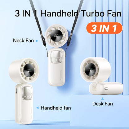 Virell™️ 7 Blade 3,000mAh Portable Cooling Turbo Fan With Digital Display