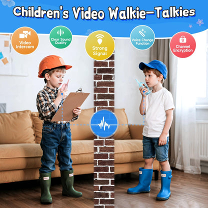 Virell™️ Kids 2 Pieces Walkie Talkie Set With Camera & Screen Video