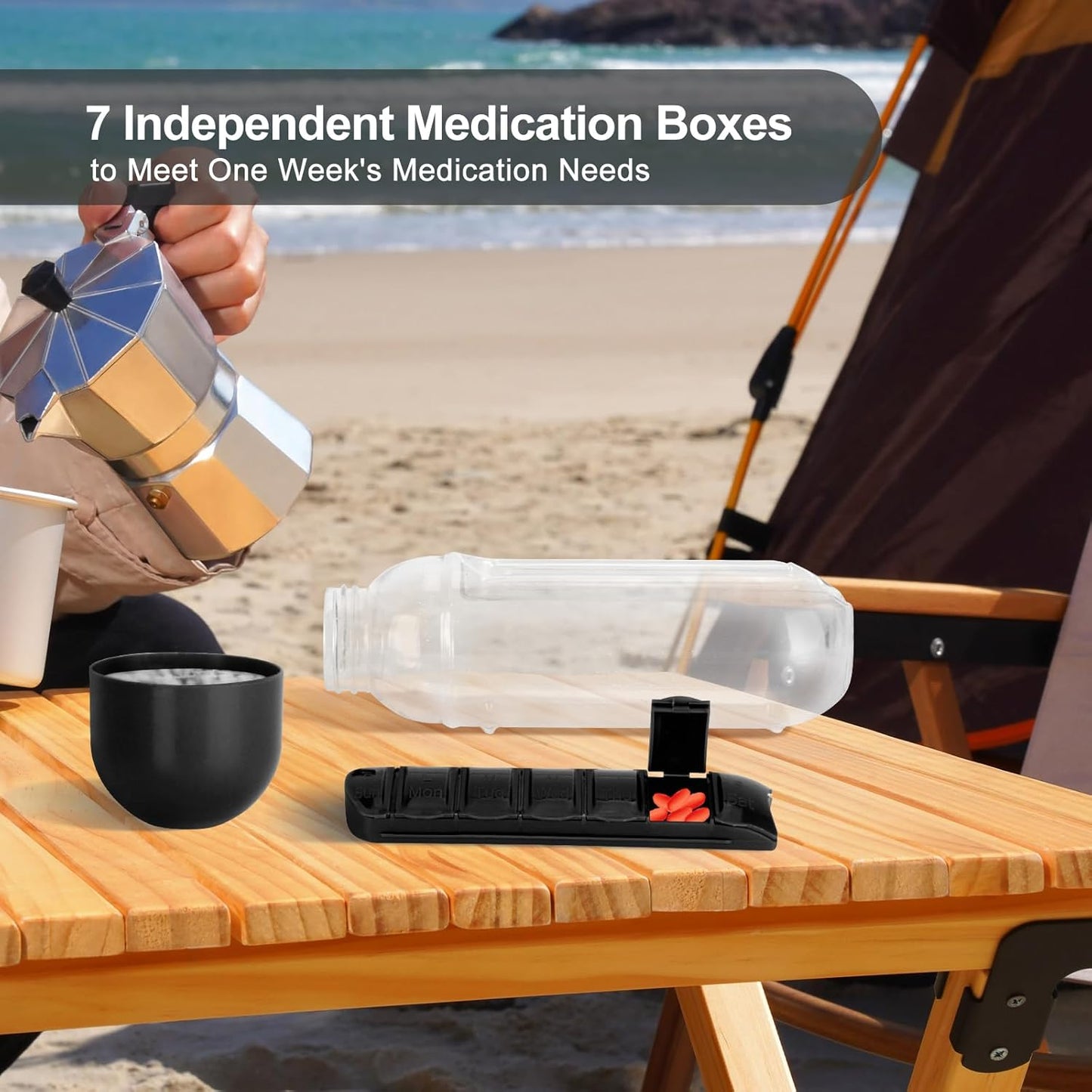 Virell™️ Water Bottle With 7 Pill Box Organizer