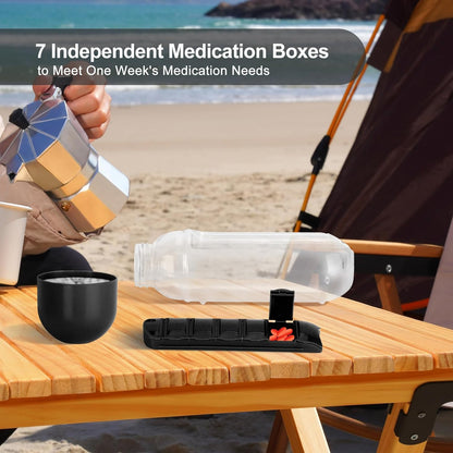 Virell™️ Water Bottle With 7 Pill Box Organizer