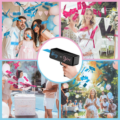 Virell™️ Gender Reveal Shooter For Party & Events (With 100 Cards)