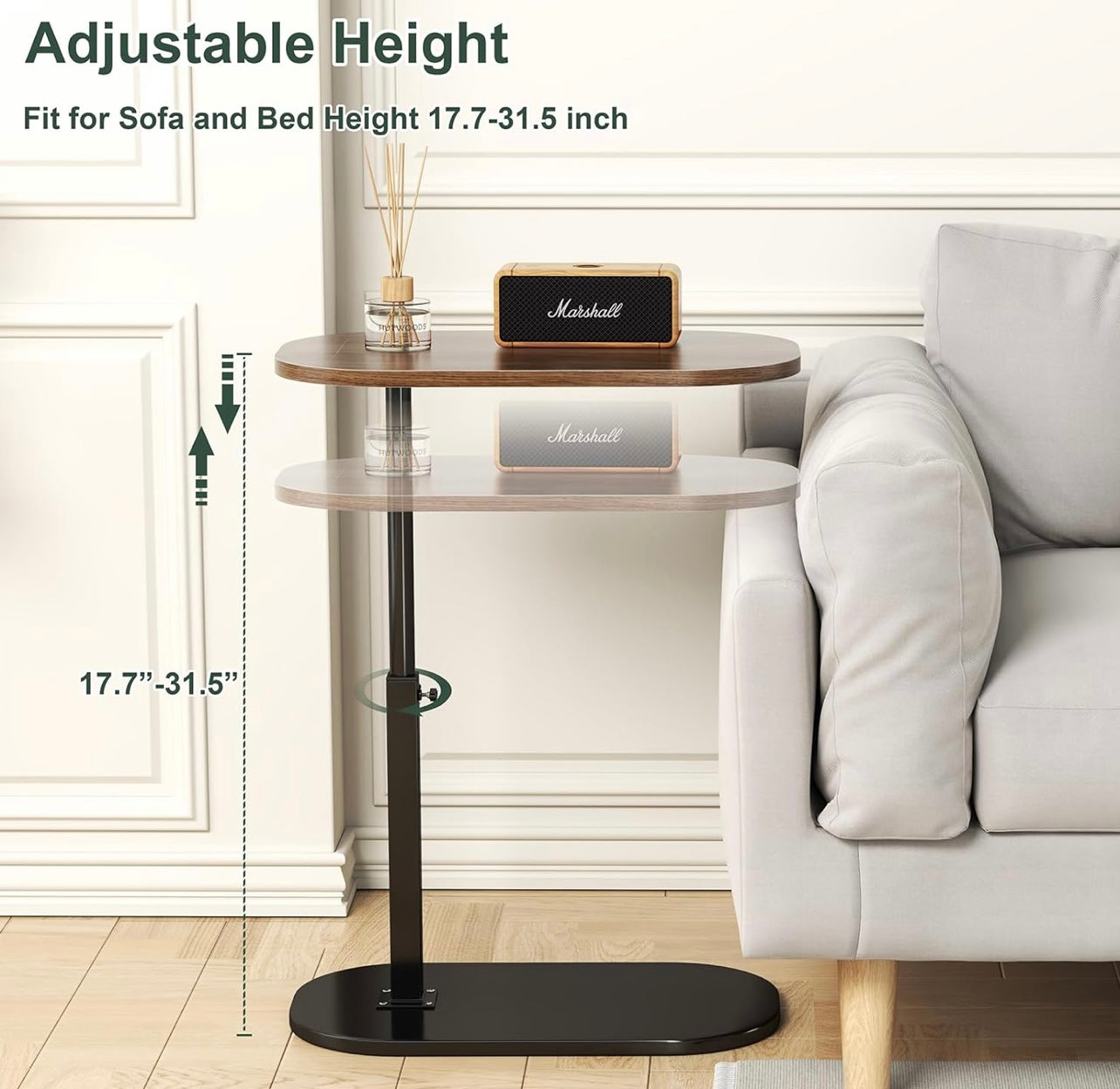 Virell™️ Adjustable Height & Rotatable Side Table