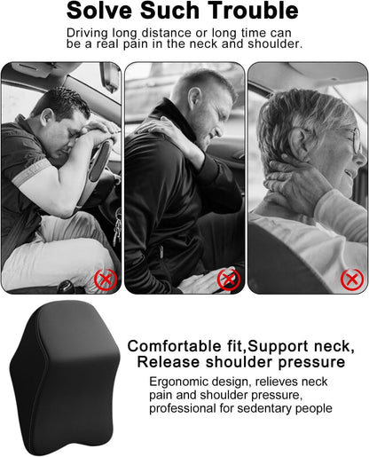 Virell™️ Memory Foam Car Neck & Back Cushion Rest Pillow (Big Size)