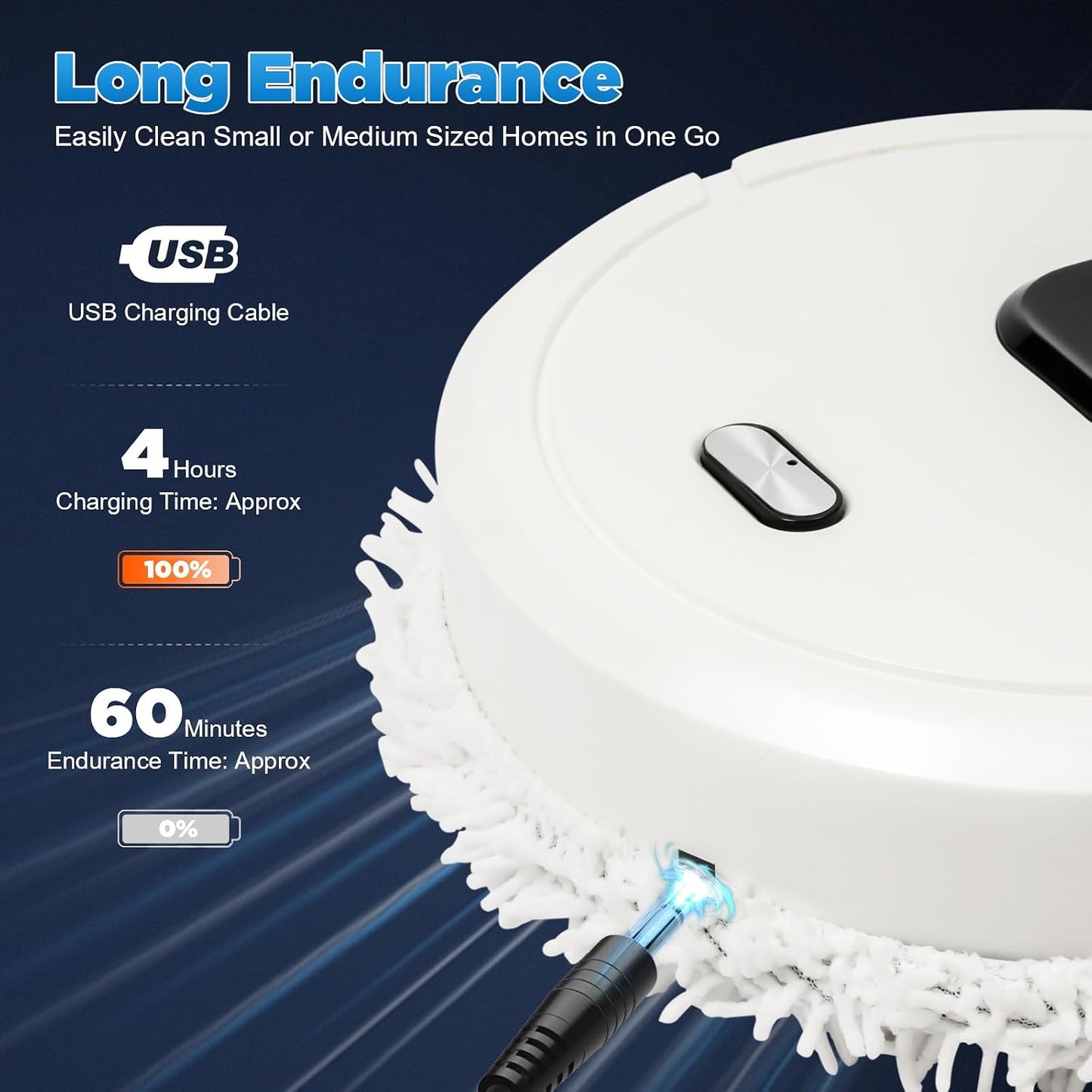 Virell™️ Smart Automatic Wet & Dry Mopping Robot Cleaner With Microfiber Towel