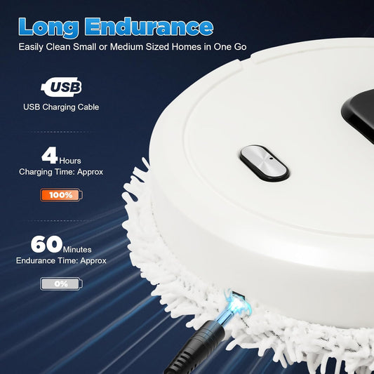 Virell™️ Smart Automatic Wet & Dry Mopping Robot Cleaner With Microfiber Towel