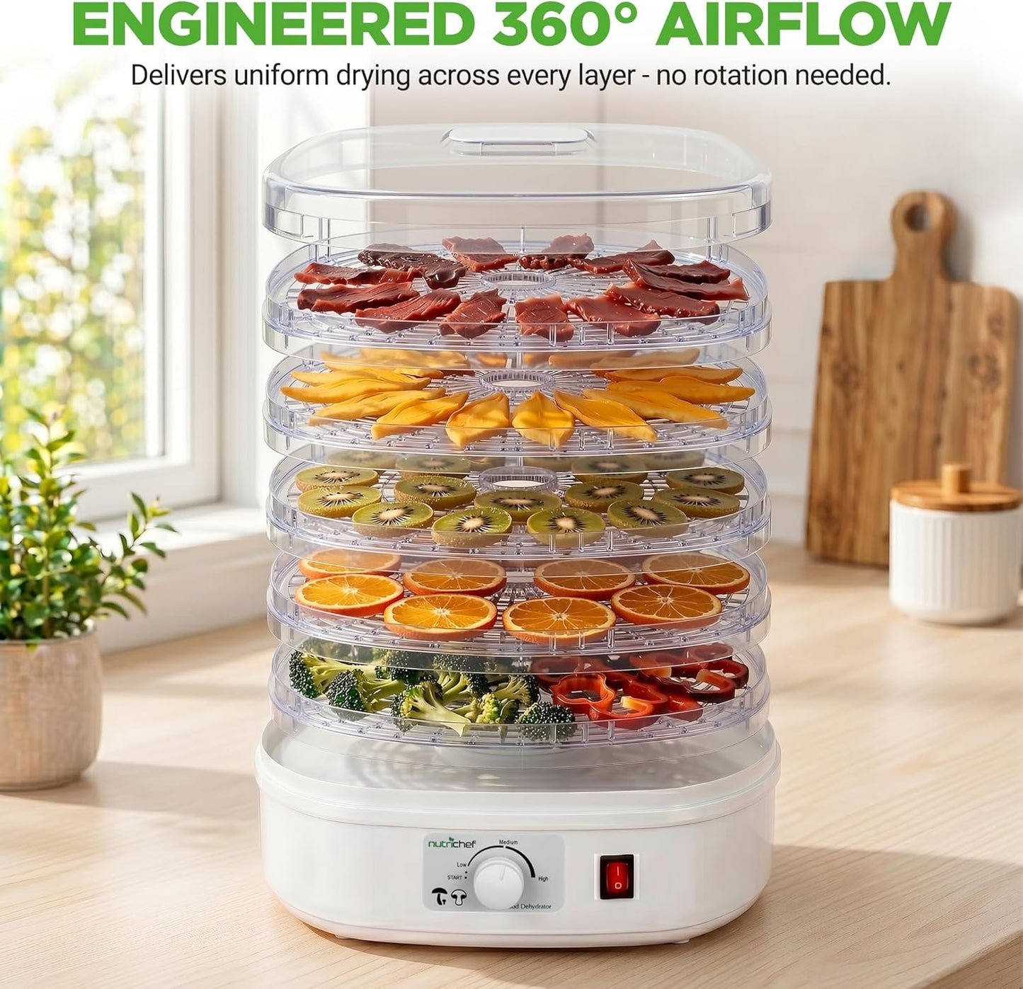 Virell™️ 5 Secition Trays Food Dehydrator Machine (For All Kinds Of Foods)