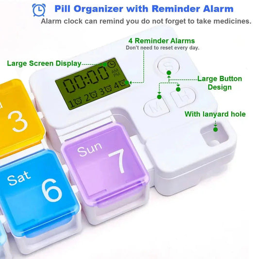 Virell™️ Smart 7-Day Pill Alarm Reminder & Organizer Box