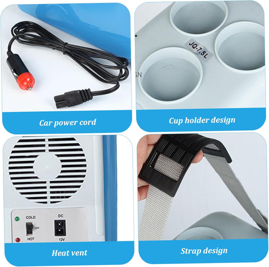 Virell™️ Electric Portable Heating & Cooling Car Travel Fridge With 3 Cup Holders