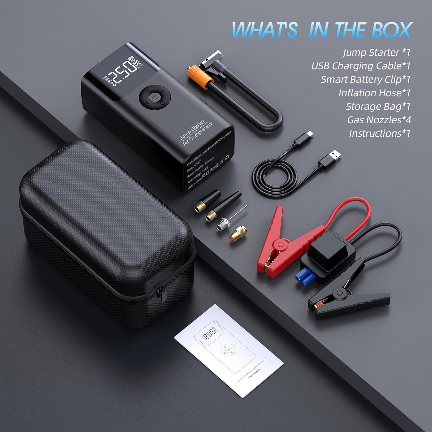 Virell™️ 4 in 1 Multifunctional Car Emergency Power Starter Kit