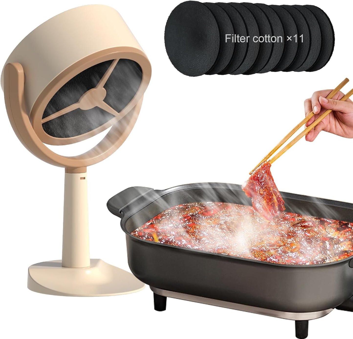 Virell™️ Portable Kitchen Smoke Purifier Fan With 12 Air Filters