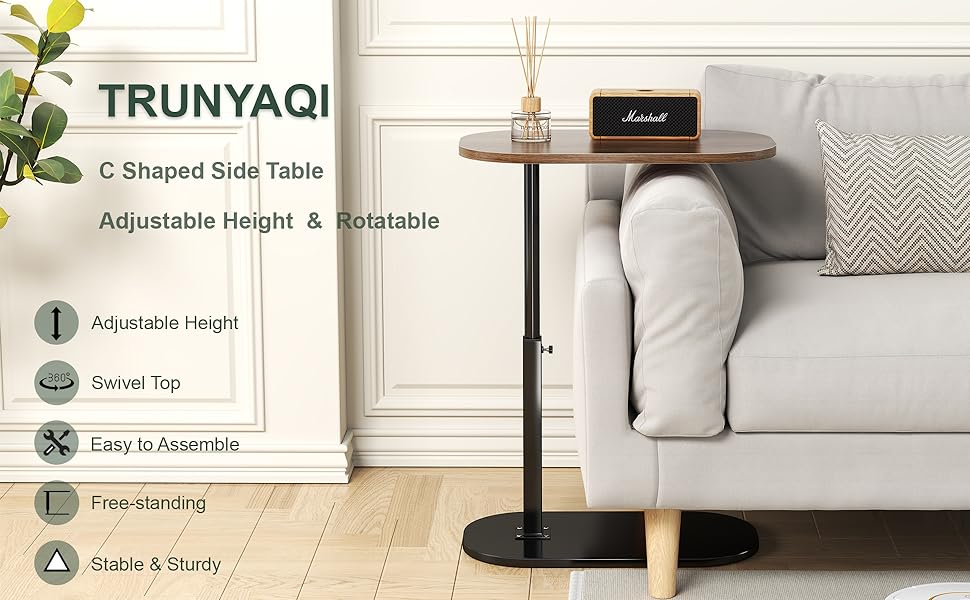 Virell™️ Adjustable Height & Rotatable Side Table