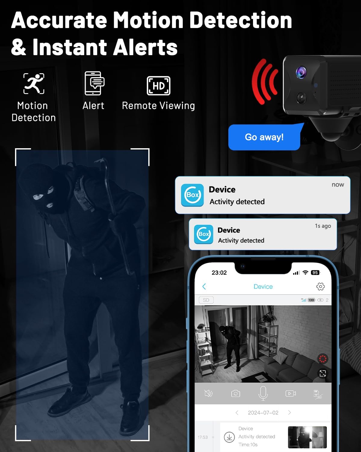 Virell™️ Smart 5,200mAh HD Portable Security Camera (No WiFi Needed)
