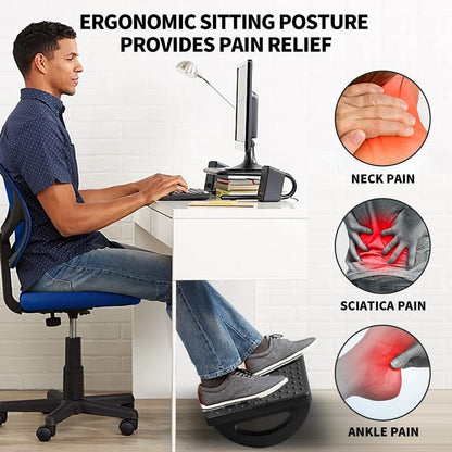 Virell™️ 2 in 1 Under Desk Foot Rest Swinger & Massage Roller