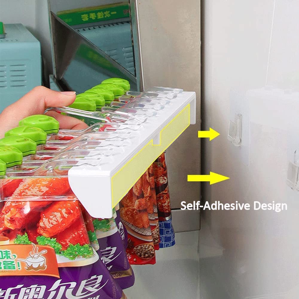 Virell™️ Wall Mounted 10 Spice Bag Storage Racks With Dispensing Closures