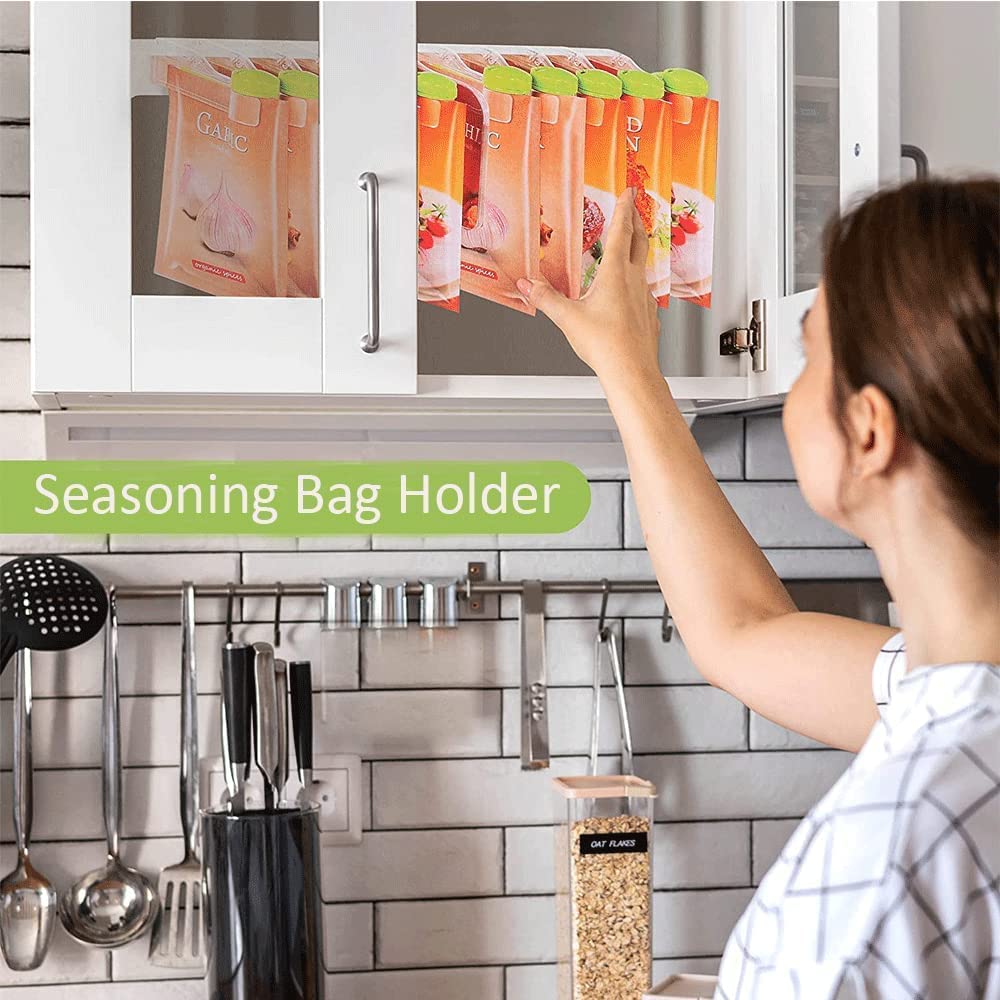 Virell™️ Wall Mounted 10 Spice Bag Storage Racks With Dispensing Closures