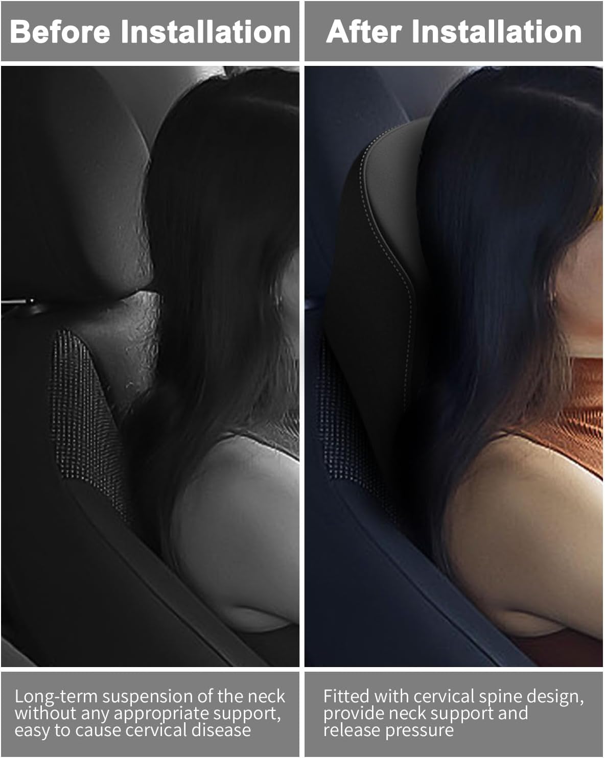 Virell™️ Memory Foam Car Neck & Back Cushion Rest Pillow (Big Size)