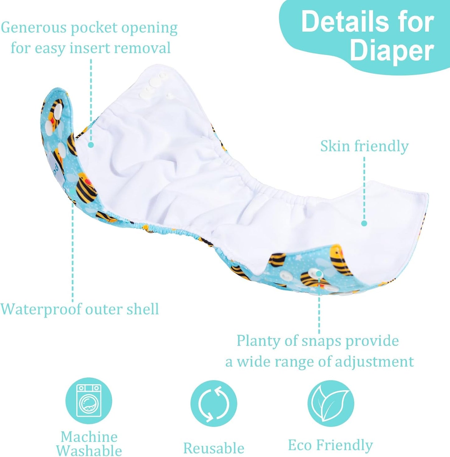 Virell™️ Baby Waterproof Reusable Washable Diapers