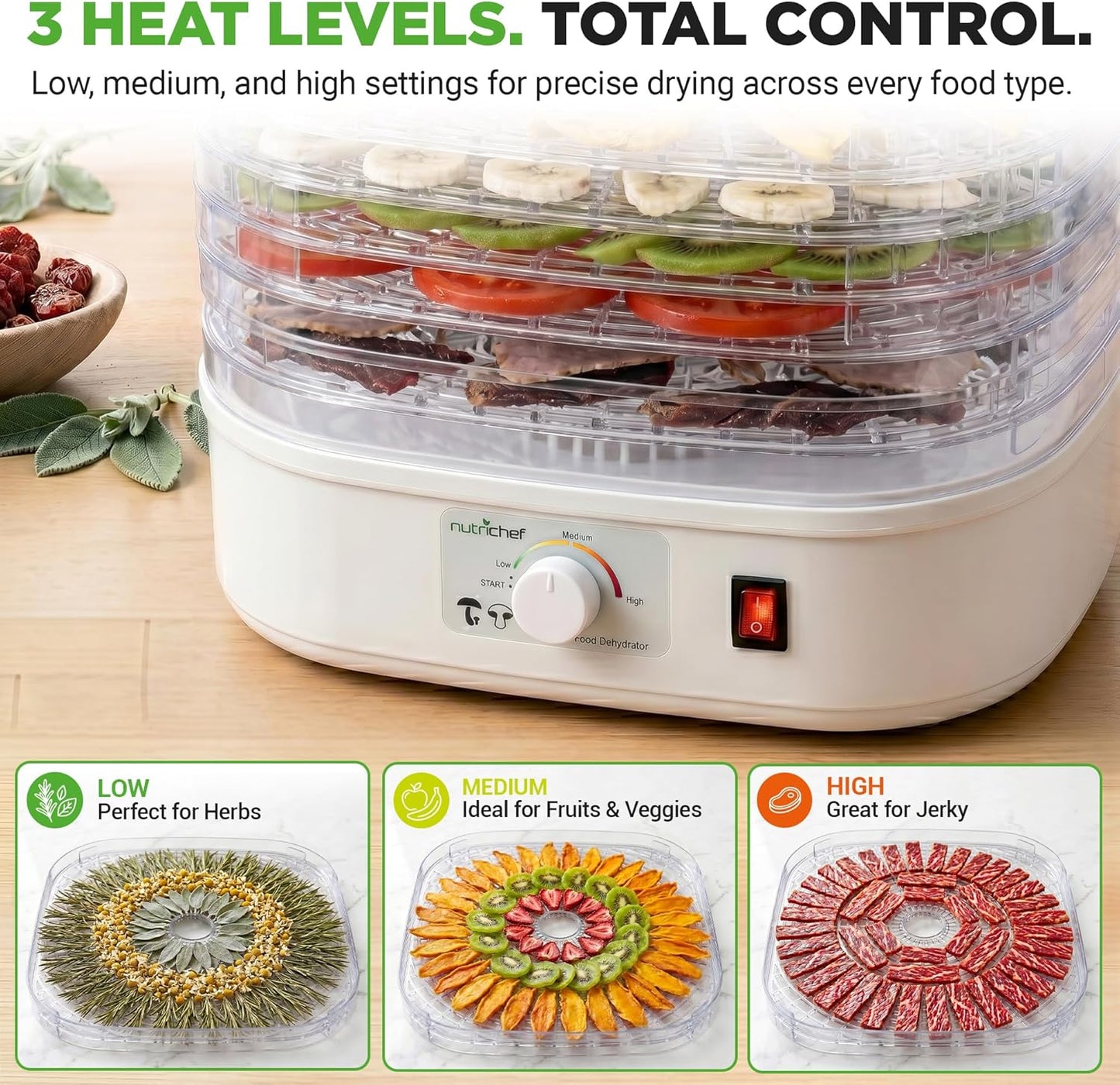 Virell™️ 5 Secition Trays Food Dehydrator Machine (For All Kinds Of Foods)